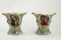 Vases de mariès en Porcelaine de Paris, céramique XIXème.