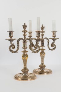 A Pair of Regence style candelstick.