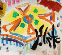 Huile sur toile, scène de plage à Cagne sur mer signé Yvon Grac