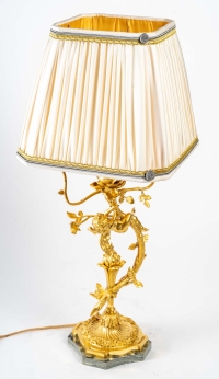 Lampe en bronze doré fin XIXème siècle