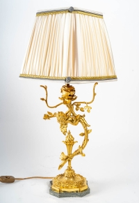 Lampe en bronze doré fin XIXème siècle