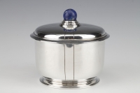 Jean Elisée PUIFORCAT - Covered pot in silver and Lapis Lazuli Art Deco period