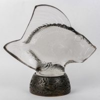 Sculpture Motif Décoratif &quot;Gros Poisson&quot; verre blanc de René LALIQUE