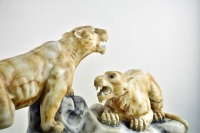 Deux Lionnes par Alberto SACCARDI, Circa 1930