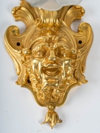 Paire d&#039;appliques en bronze doré, Napoléon III, XIXème.