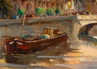Huie sur toile, Paris &quot;Le pont au change&quot;, 1930