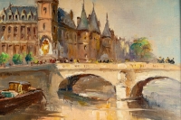 Huie sur toile, Paris &quot;Le pont au change&quot;, 1930