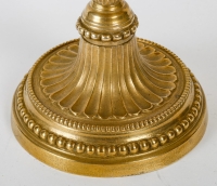 Paire de flambeaux en bronze ciselé et doré époque Louis XVI vers 1780