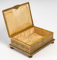 Boîte en bronze avec plaque émaillée , XIXème siècle