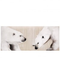 Thierry BISCH (1953). Deux ours blancs. Huile sur toile