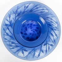 Coupe &quot;Anvers&quot; verre bleu saphir de René LALIQUE