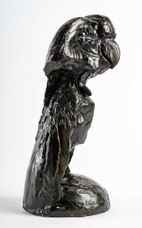 Le cacatoès, bronze d&#039;Albéric COLLIN, XXème siècle