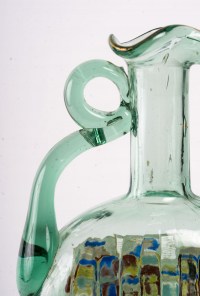Vase gourde avec centre émaillé en verre vert turquoise, fin XIXème