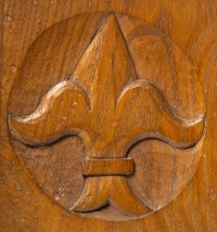 Tabouret en bois de chêne, 1950-1960