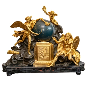 Pendule prototype d&#039;un modèle en bronze doré, Époque Napoléon III||||||||||