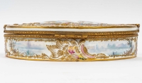 Boîte à bijoux en porcelaine et bronze du XIXème siècle