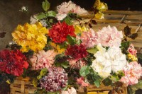 Charles Gilbert Martin 1830-1905. Panier de fleurs.