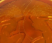 Boite « Deux Sirènes » verre orange opalescent de René LALIQUE