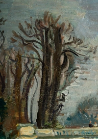 André Planson (1898-1981) Parc de La Ferté sous Jouarre huile sur toile vers 1943