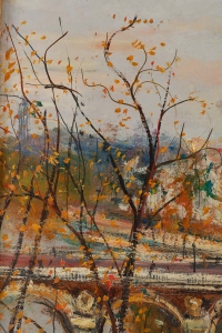 Serge Belloni « Le peintre de Paris » - Bords de Seine et Notre-Dame de Paris huile sur panneau vers 1950-1960