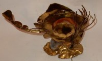 1970′ Lampe A la Raie en Bronze Doré et Agate Et Cristal de Roche DLG Duval Brasseur, Isabelle Faure Signée Laudrain