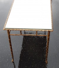 1950/70&#039; Table Basse en Bronze Doré Décor Palmier Maison Charles