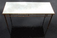1950/70&#039; Table Basse en Bronze Doré Décor Palmier Maison Charles