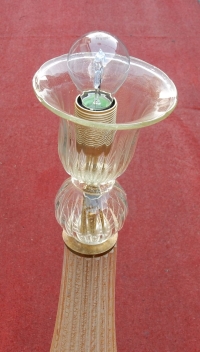 1950/70 Lampadaire Barovier &amp; Toso Avec Paillons d’Or