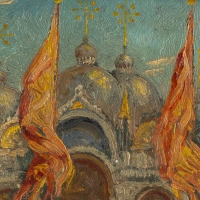 Ettore Solvegni (1874-1930) - Carnaval de Venise huile sur bois vers 1890-1900