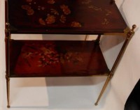 1950&#039; Paire de Tables Maison Jansen En Bronze Doré Avec Plateaux Laque de Chine (RESERVE)