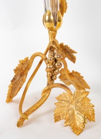 Paire de soliflores en bronze doré, XIXème siècle