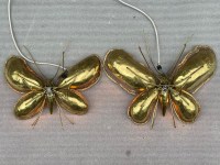 1970′ Paire D’Appliques Papillon en Bronze/Laiton, Duval Brasseur Ou Isabelle Faure, 4 Ampoules, Ailes d’Agate: 53X45cm