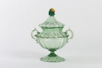 Coupe couverte verte Venise :Barovier. période 1900
