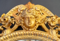 Paire de miroirs en bois sculpté et doré, XIXème siècle, Italie