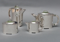C. FJERDINGSTAD - Modernist tea/coffee service in solid silver Circa 1950