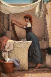 HEBERT Ernest, Antoine, Auguste (1817, 1908) -La lavandière à Capri- Daté 1874.