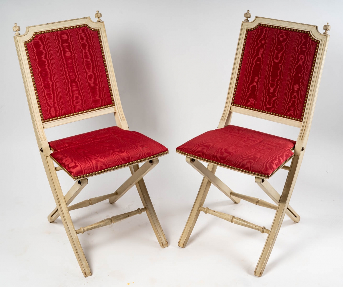 Paire de chaises d&#039;appoint style Louis XVI, Années 1950||||||||