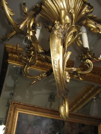 Lustre en bronze doré signé LUPPENS du XIXème Siècle. Réf: 208