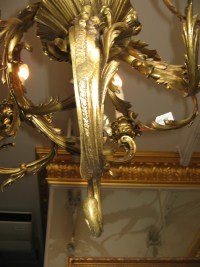 Lustre en bronze doré signé LUPPENS du XIXème Siècle. Réf: 208
