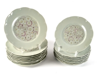 Service &quot;Pâquerettes&quot; porcelaine céladon de HAVILAND d’après un dessin de Suzanne Lalique