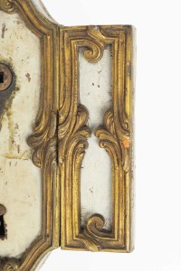 Serrure de porte et sa clé, grande décoration, 19e siècle