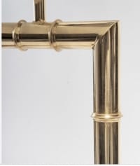 1970 paire de lampe dorée modèle bambou Maison Roche