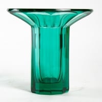 Vase vert, art déco de Marcel Goupy , France, XXème siècle