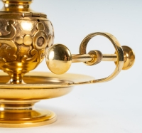 Encrier simple du XIXème siècle en bronze doré