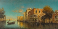 Alphonse Lecoz Un palais Vénitien huile sur toile vers 1890-1900