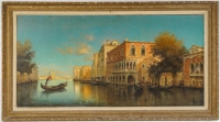 Alphonse Lecoz Un palais Vénitien huile sur toile vers 1890-1900