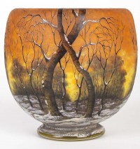 DAUM Nancy : Vase  - “Arbres en Hiver”