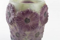 Vase « Soucis » pâte de verre verte, violette et bleue de Gabriel ARGY-ROUSSEAU