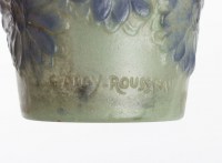 Vase « Soucis » pâte de verre verte, violette et bleue de Gabriel ARGY-ROUSSEAU