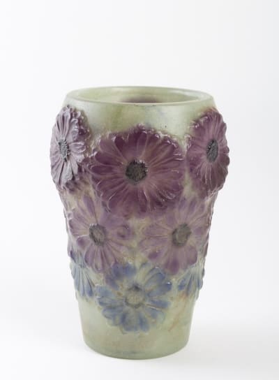 Vase « Soucis » pâte de verre verte, violette et bleue de Gabriel ARGY-ROUSSEAU|||||||